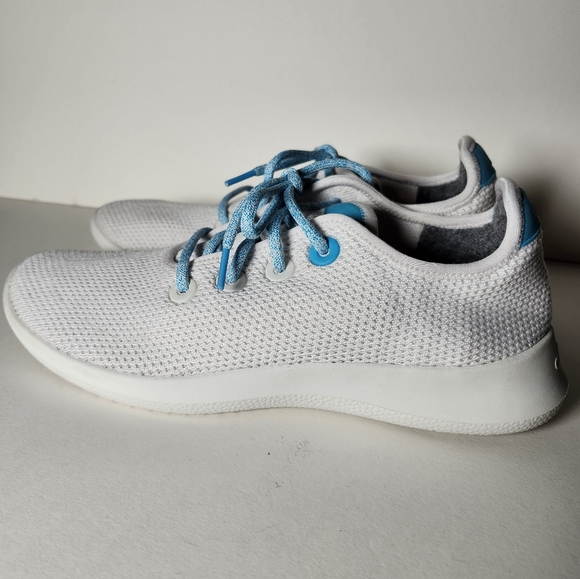Allbirds Mens Tree Runner White & Blue Sneakers Just Water Collaboration - Picture 5 of 15